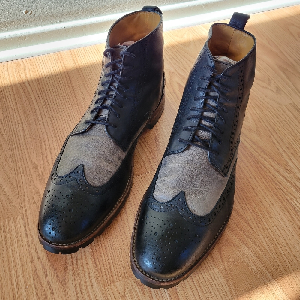 Ron White Wingtip Dress Leather Boots Size 9.5 - Picture 4 of 16